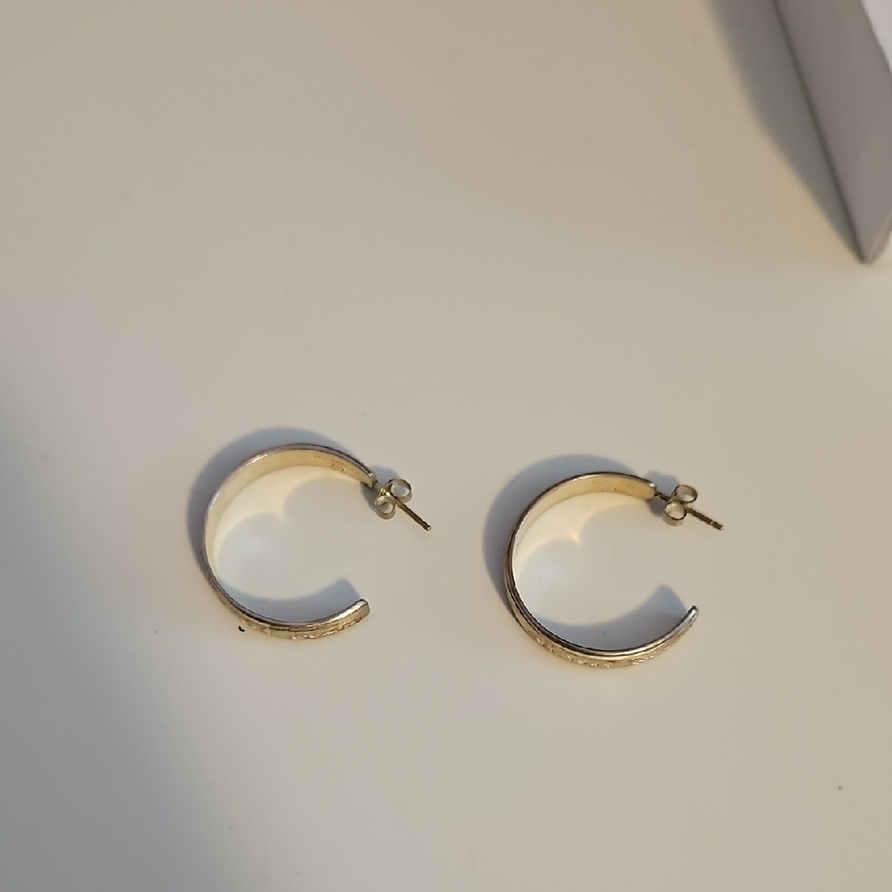 Vintage Coach Silver Hoop Earrings